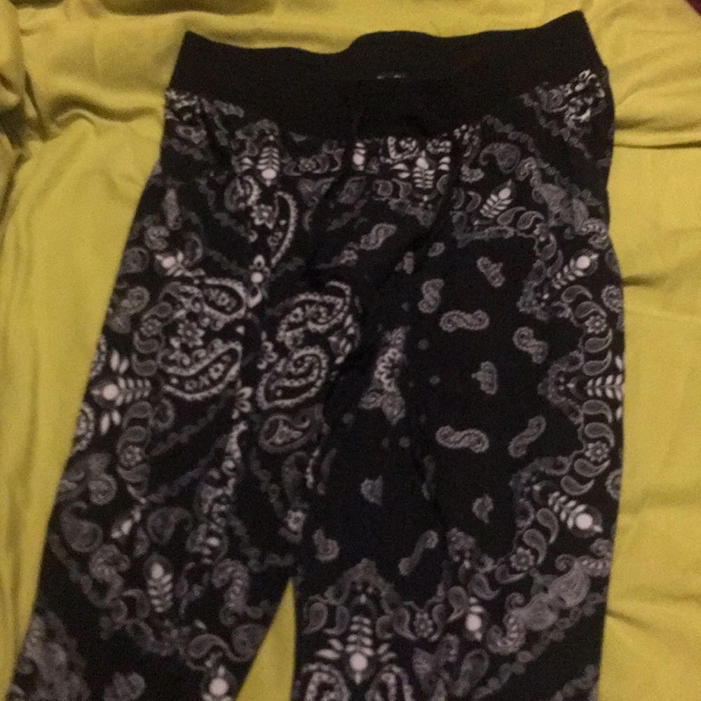 Black Bandana Print Joggers